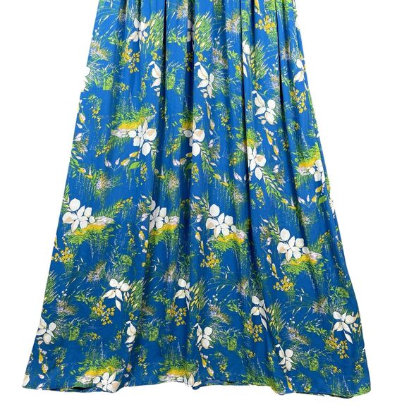 Halogen Women's Maxi Dress Plus Size 2X Blue Floral Faux Wrap Sleeveless V Neck - Picture 4 of 11